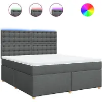 vidaXL Boxspringbed met matras, donkergrijs, 180x200 cm, gestoffeerd