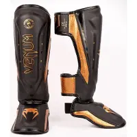 Venum Elite Evo Kickboks Scheenbeschermers Zwart Brons - L