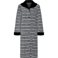 Pastunette Fleece badjas zigzag - Zwart - Maat - S