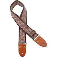 Gaucho Gitaarband - GST-1280-6 - Authentic Deluxe Series - Jacquard weefsel - Suède achterkant - Zwart/Blauw/Rood