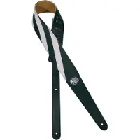 Gaucho GST-217-BK gitaarriem, zwart en wit, white stripes design