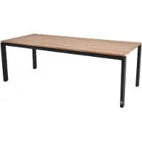4SO Goa tafelframe Antracite met tafelblad Teak 220 x 95 cm