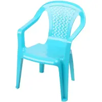 Hi Kinderstoel - blauw - kunststof - buiten/binnen - L37 x B35 x H52 cm - tuinstoelen - Kinderstoelen