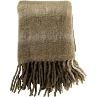 Dutch decor - LANDO - Plaid 130x170 cm - Deken met wol en flosjes - superzacht - Military Olive - groen