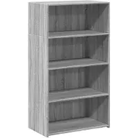vidaXL Hoge kast 70x41x124 cm bewerkt hout grijs sonoma eikenkleurig