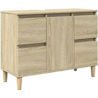 vidaXL Wastafelkast 80x33x60 cm bewerkt hout sonoma eikenkleurig