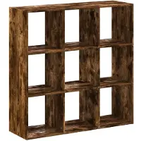 vidaXL Boekenkast 102x32x102 cm bewerkt hout gerookt eikenkleurig