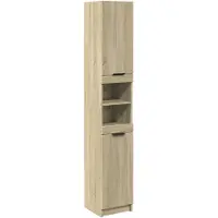 vidaXL Badmeubel Sonoma-eikenhout, 32x34x188,5 cm, van houtvezel