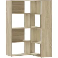 vidaXL Boekenkast 4-laags hoek 85x85x140 cm bewerkt hout sonoma eiken