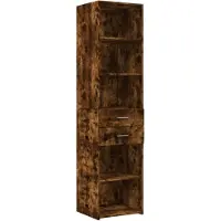 vidaXL Hoge kast 45x42,5x185 cm bewerkt hout gerookt eikenkleurig