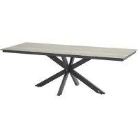 4SO Minerva tafelframe Antracite met HPL tafelblad Teak Pattern 220 x 95 cm
