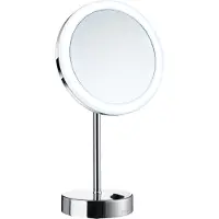 Smedbo Outline LED Make-up Spiegel Vrijstaand Chroom - Rond - Spiegels, Scheer/make-up Spiegels - 7391447084498
