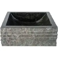 Bewonen Aloni vierkante waskom alur kuipvormig 40 x 40 x 15 cm - zwart