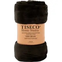 Tiseco Home Studio - Deken COSY DELUX - microflannel - 280 g/m² - 240x220 cm - Zwart