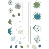 Komar - Muursticker XXL - Speelse Bloemen - Zelfklevend - Muurdecoratie - Stickers - 100 x 70 cm