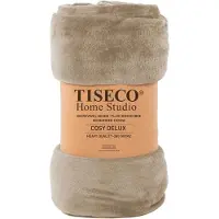 Tiseco Home Studio - Deken COSY DELUX - microflannel - 280 g/m² - 180x220 cm - Taupe