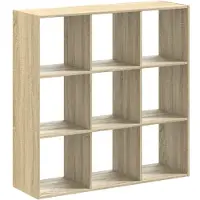 vidaXL Boekenkast 102x32x102 cm bewerkt hout sonoma eikenkleurig
