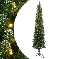 vidaXL - Kunstkerstboom - smal - met - 300 - LED's - 240 - cm
