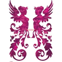 Komar - Muursticker XXL - Roze Engeltjes - Zelfklevend - Muurdecoratie - Stickers - 100 x 70 cm