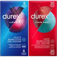 Durex - Love Condoooms 6 Stuks & Thin Feel Condooms 10 Stuks - Pakket