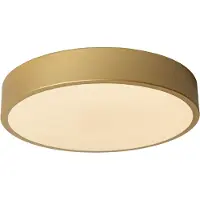 Lucide UNAR - Plafonnière - Ø 30 cm - LED 3 StepDim (Memory) - 1x18W 2700K - Mat Goud / Messing