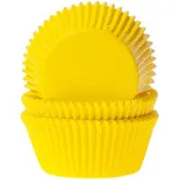 House of Marie Cupcake Vormpjes - Geel - pk/50 - Baking Cups voor Muffins en Cupcakes