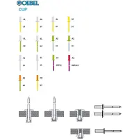 Goebel - 500 x Gesloten blindklinknagels (Ø x L) 4 x 9,5 mm - Alu Aluminium AlMG 5,0 / Staal verzinkt - Vlakke kop - CUP - 2170140950 - ISO15973 - Popnagel
