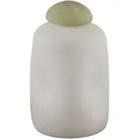 Ptmd Karlie White matte glass bulb vase green top