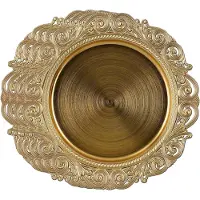 House of Seasons Kerstdiner/diner onderborden - 6x - goud - D32,5 cm - gerecycled plastic