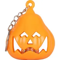 Partyxplosion Halloween pompoen sleutelhanger - Sleutelhangers - Sleutelring - Met verlichting - Oranje