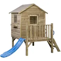 Intergard Houten speelhuisje Guillem met glijbaan 177x184x210cm