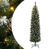 vidaXL - Kunstkerstboom - smal - met - 300 - LED's - 240 - cm