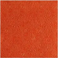 Ambiente Servetten Luxe - 45x stuks - 33 x 33 cm - oranje - barok patroon - 3 laags