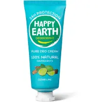 Happy Earth 100% Natuurlijke Deodorant Crème Cedar Lime 40 Ml