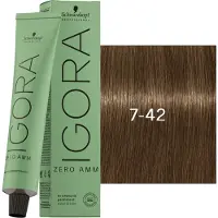 Schwarzkopf Professional Igora Zero Amm Permanente kleuring 60 ml 7-42