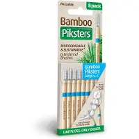 Piksters Bamboo Interdental Brushes Large - Blauw - 8 stuks