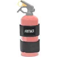 Amio Klittenband Strap Houder voor Poederblusser Brandblusser Muurbevestiging of Auto Kofferbak Zwart