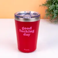 Fisura Koffiemok thermosbeker Good fucking day red van