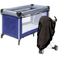 Playshoes Universeel muskietennet/klamboe voor baby ledikant/kinderwagen zwart - Klamboes