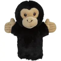 Nature Planet Speelgoed Handpop chimpansee aap zwart 23 cm - Handpoppen