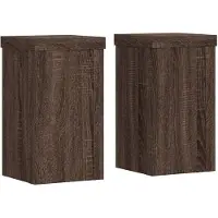 vidaXL Plantenstandaards 2 st 10x10x18 cm bewerkt hout bruin eiken