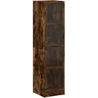 vidaXL Hoge kast met glazen deuren 35x37x142 cm gerookt eikenkleurig