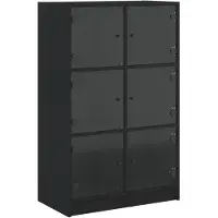vidaXL Hoge kast met deuren 68x37x109 cm bewerkt hout zwart