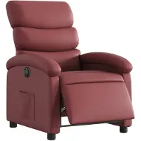 vidaXL Fauteuil verstelbaar elektrisch kunstleer wijnrood