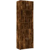 vidaXL Opbergkast 70x42,5x225 cm bewerkt hout gerookt eikenkleur