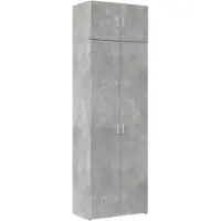 vidaXL Opbergkast 70x42,5x225 cm bewerkt hout betongrijs