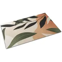 Coloray Deurmat voor binnen - Oranje Design Deurmat - Tropische Abstractie Binnenmat - Wasbare Deurmat - Deurmat Aan Huis - 90x60 cm