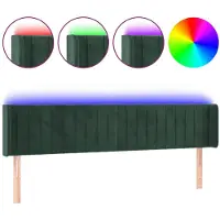 vidaXL Hoofdbord LED 183x16x78/88 cm fluweel donkergroen