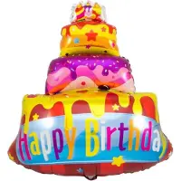 Folat - Folieballon Happy Birthday Taart - 67x73 cm