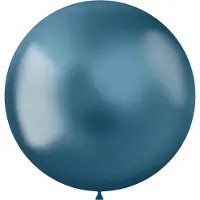 Folat - ballon XL Intense Chrome Blue 48 cm - 5 stuks